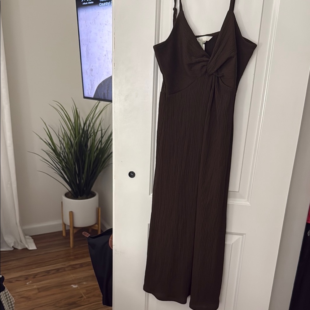 H&M Brown Spaghetti Strap Jumpsuit